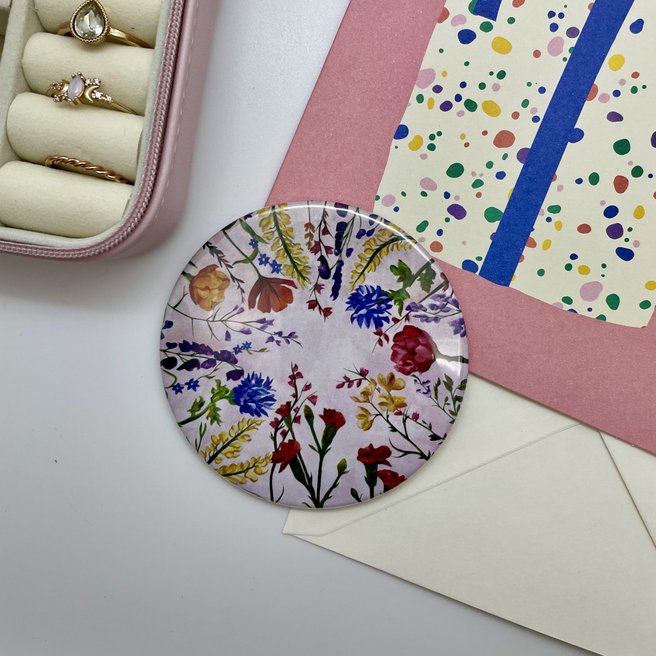 Summer Flowers Pocket Mirror