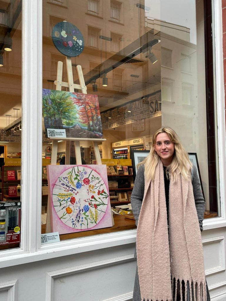 Becca Moody Birmingham Artist Cass Art Window Display