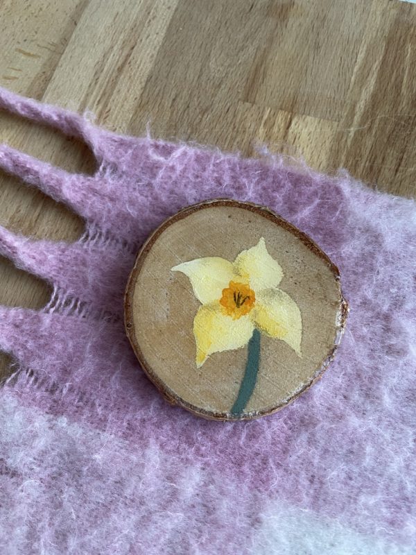Hand-painted Daffodil Coaster Becca Moody Art 2