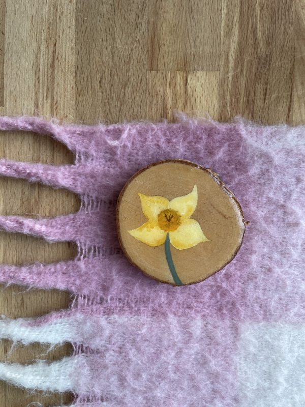 Hand-painted Daffodil Coaster Becca Moody Art 3