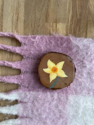Hand-painted Daffodil Coaster Becca Moody Art