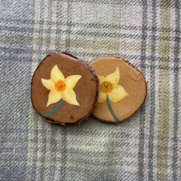 Hand-painted Daffodil Coaster Becca Moody Art 4