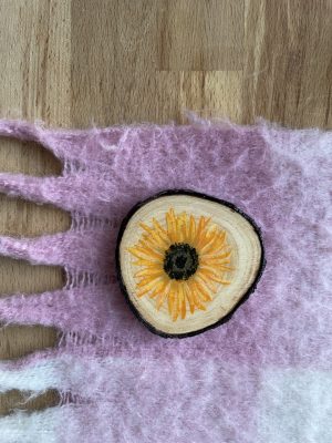 Hand-painted Sunflower Coaster Becca Moody Art 2