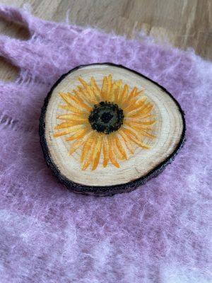 Hand-painted Sunflower Coaster Becca Moody Art