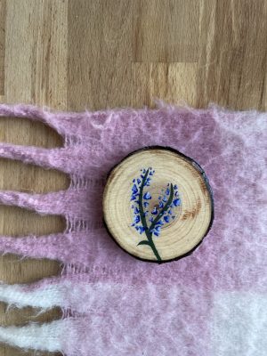 Hand-painted Blue Delphinium Coaster Becca Moody Art